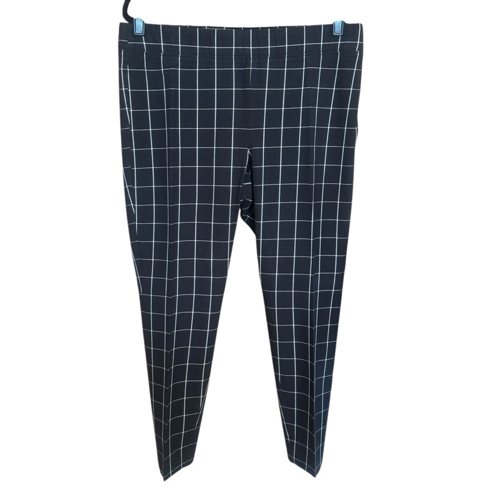 Talbots Black and White Dress Pants with Grid Pattern
